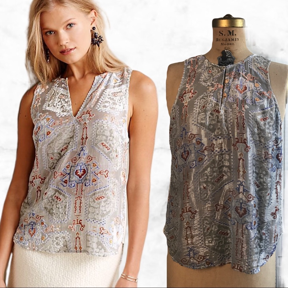 HD in Paris Anthro Orains Metallic Sheer Tank